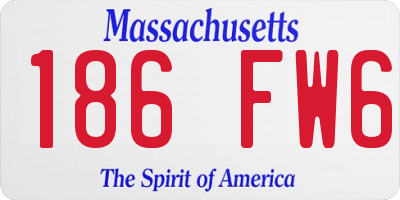 MA license plate 186FW6