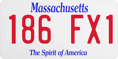 MA license plate 186FX1