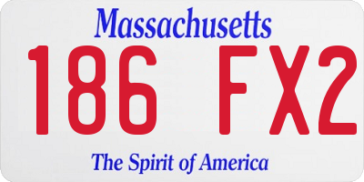 MA license plate 186FX2