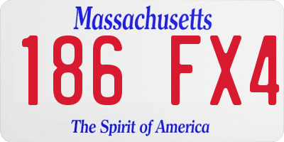MA license plate 186FX4