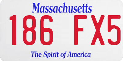 MA license plate 186FX5