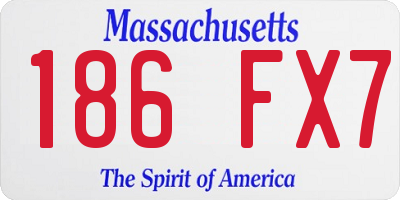 MA license plate 186FX7