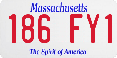 MA license plate 186FY1