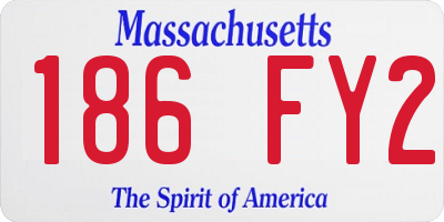 MA license plate 186FY2