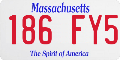 MA license plate 186FY5