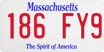MA license plate 186FY9