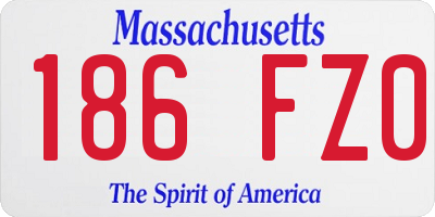 MA license plate 186FZ0