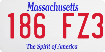 MA license plate 186FZ3
