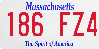 MA license plate 186FZ4