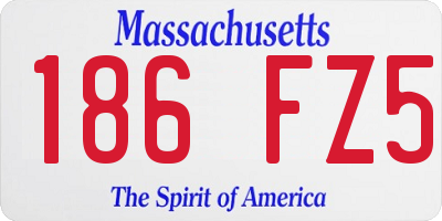 MA license plate 186FZ5