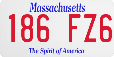 MA license plate 186FZ6
