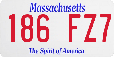 MA license plate 186FZ7