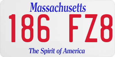 MA license plate 186FZ8
