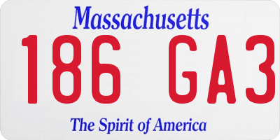 MA license plate 186GA3