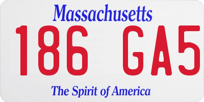 MA license plate 186GA5