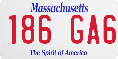 MA license plate 186GA6