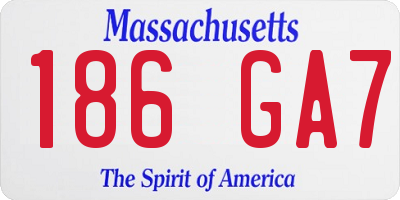 MA license plate 186GA7