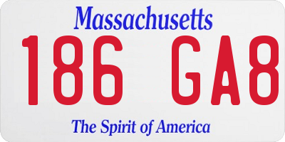 MA license plate 186GA8