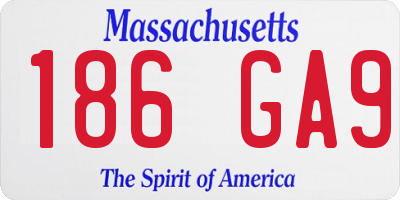 MA license plate 186GA9