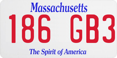 MA license plate 186GB3