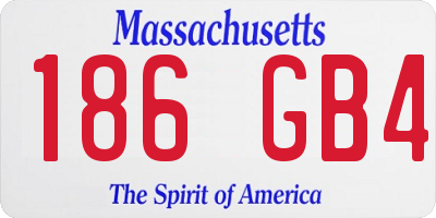 MA license plate 186GB4