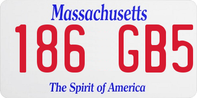 MA license plate 186GB5