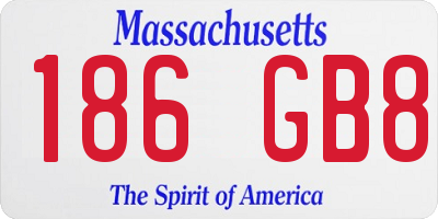 MA license plate 186GB8