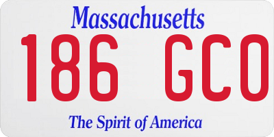 MA license plate 186GC0