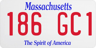 MA license plate 186GC1