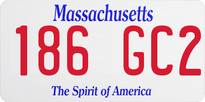 MA license plate 186GC2
