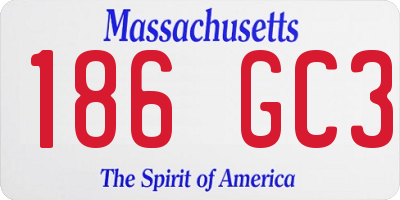 MA license plate 186GC3