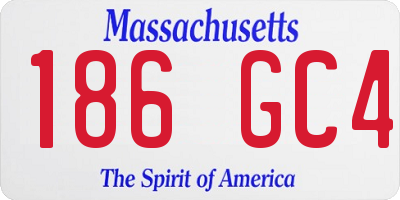 MA license plate 186GC4