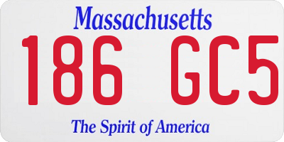 MA license plate 186GC5
