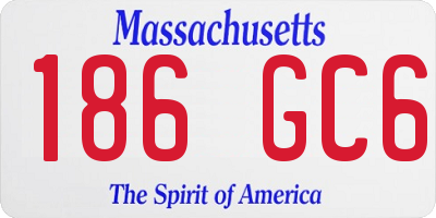 MA license plate 186GC6