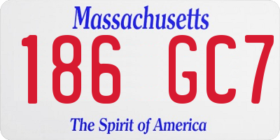 MA license plate 186GC7