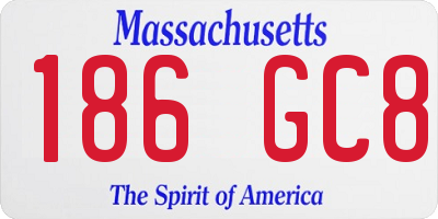MA license plate 186GC8
