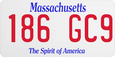 MA license plate 186GC9