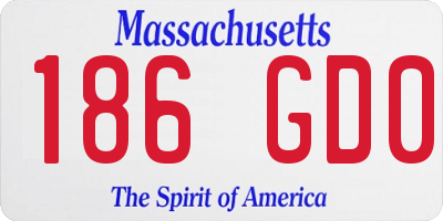 MA license plate 186GD0