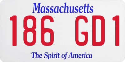 MA license plate 186GD1