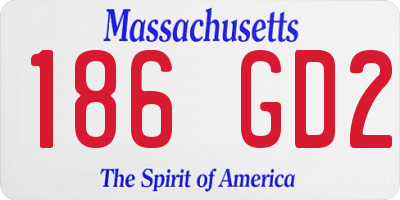 MA license plate 186GD2