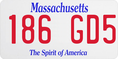 MA license plate 186GD5
