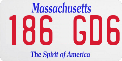MA license plate 186GD6