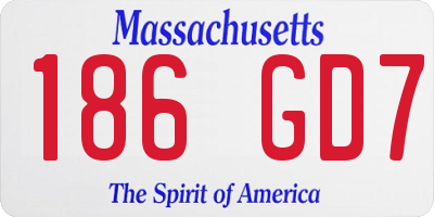 MA license plate 186GD7