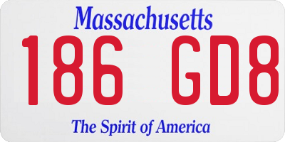 MA license plate 186GD8