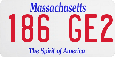 MA license plate 186GE2