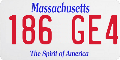 MA license plate 186GE4