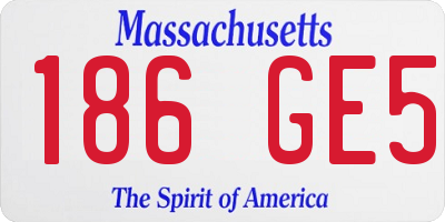 MA license plate 186GE5