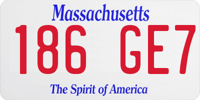 MA license plate 186GE7
