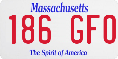 MA license plate 186GF0