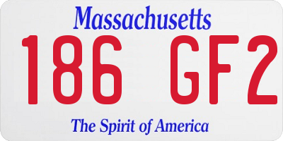 MA license plate 186GF2